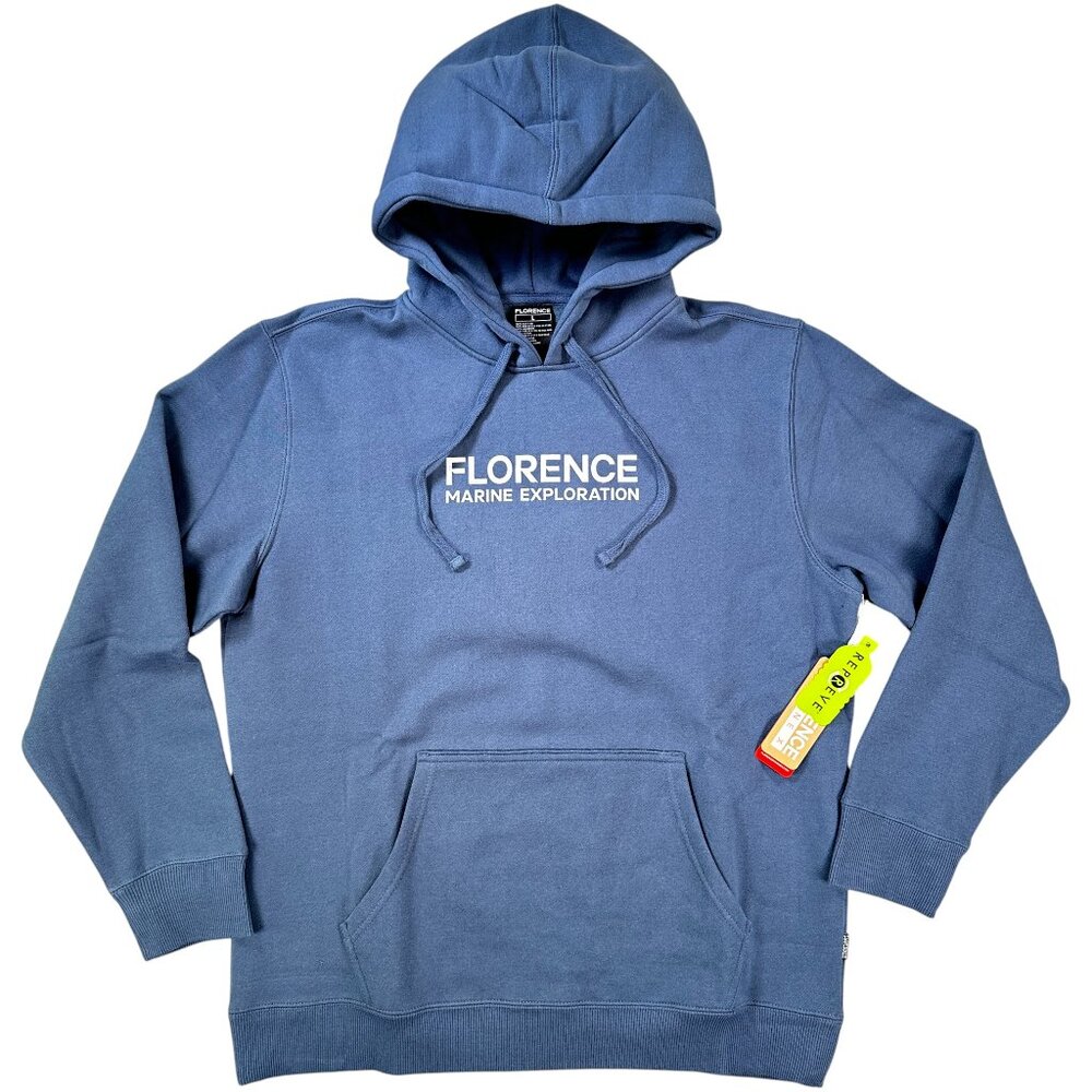 Florence Marine X Explorer Hoodie Slate Blue Organic Cotton Mens Surf Outdoors